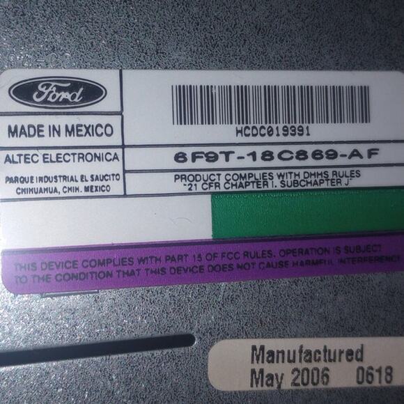 Ford Mustang 2006 OEM Radio UNTESTED 6F9T-18C869-AF - Picture 2 of 2